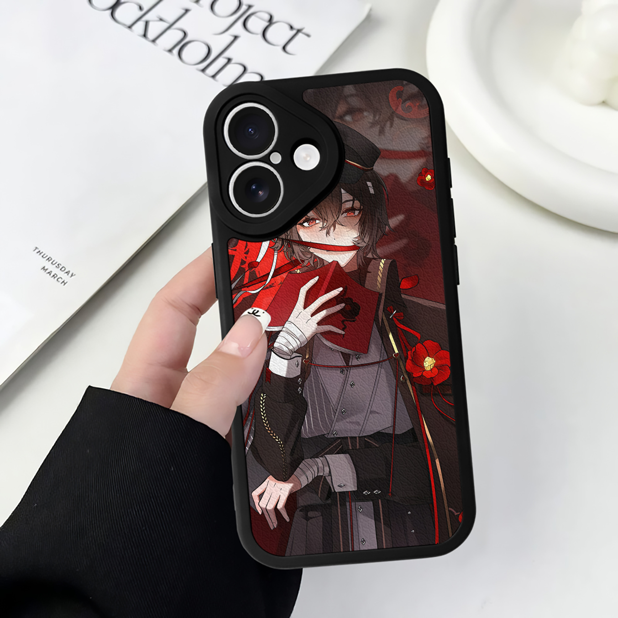 （画像用） 文豪ストレイドッグス Bungo Stray Dogs 【iPhone 16シリーズ対応】シリコンスマホケース（レザー調） 材質：シリコン